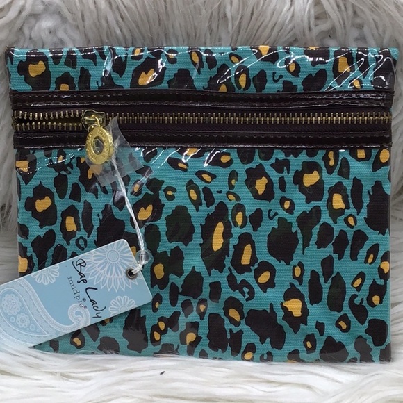 🌼3/$13🌼BUNDLE DEAL! Mud pie Turquoise/Brown Storage Bag - Picture 4 of 4
